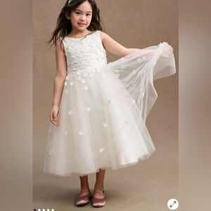 Elegant White Flower Girl Dress, BHLDN